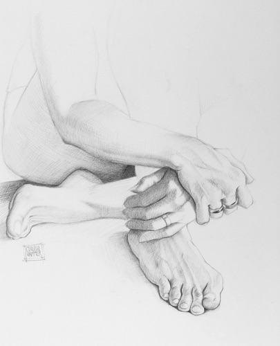 Julie's hands feet
charcoal