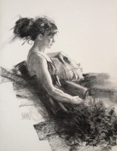 The Emu dress
14" x 16" charcoal