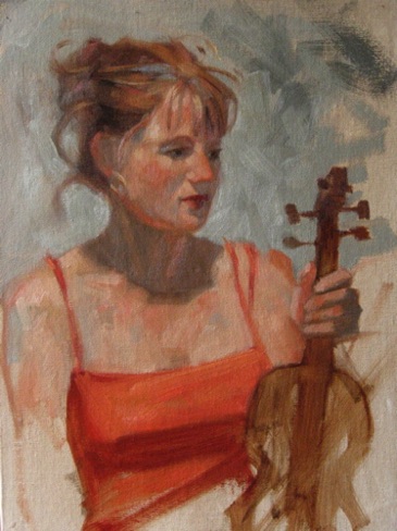 Carolyn and her violin
9" x 12" oil Carolyn and her violin
9" x 12" oil