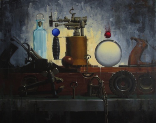 Tools and Orbs working together
24" x 30" oil on wood $2200